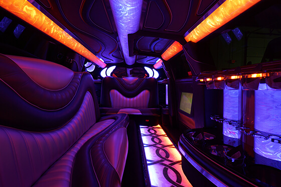 Stylish limousine interior