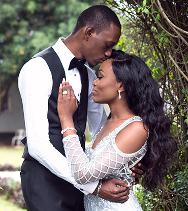 Couple on their wedding day