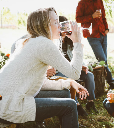 A girl on a wine tasting tour