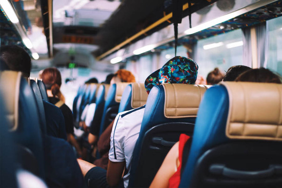 Cincinnati charter bus with reclining seats